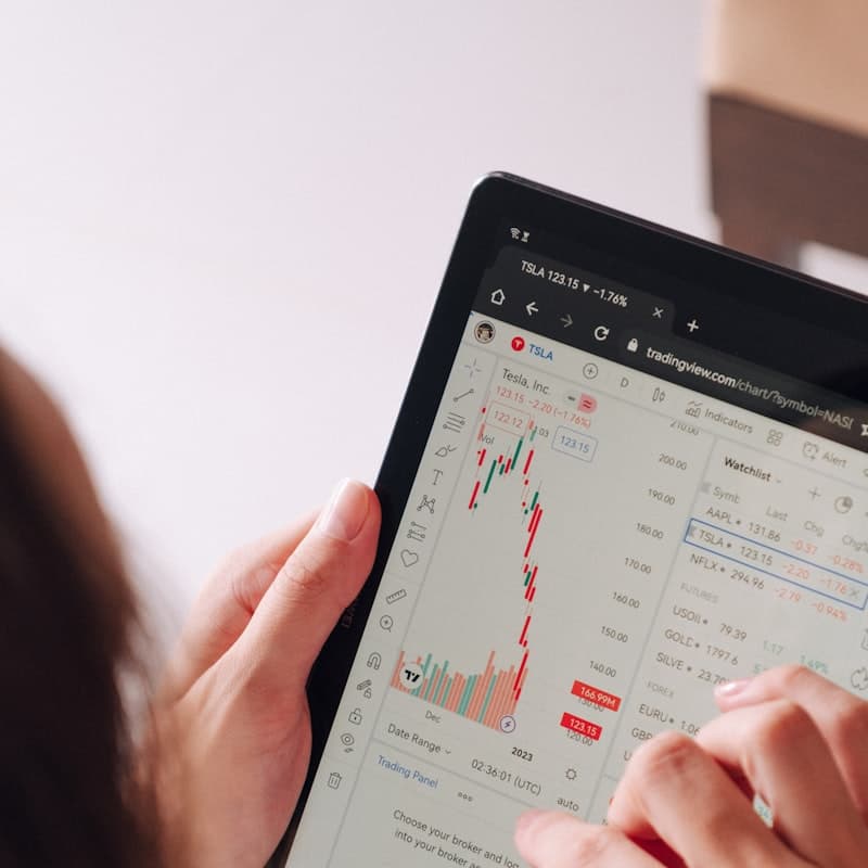 Stock market trading screens
